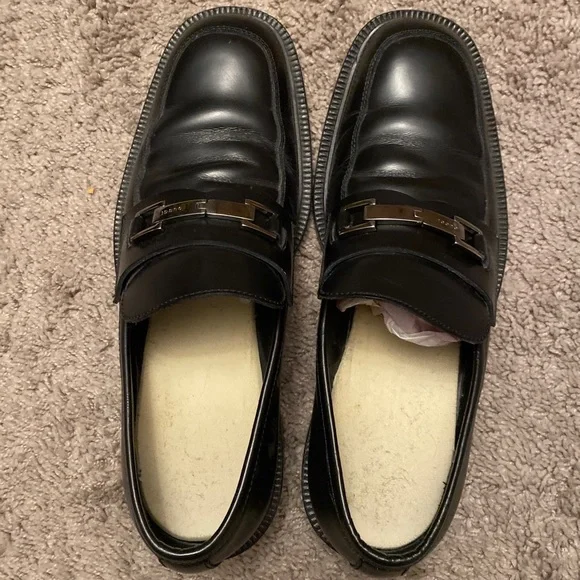 Vintage Gucci black leather horsebit loafers dress shoes size 8.5D (41.5)